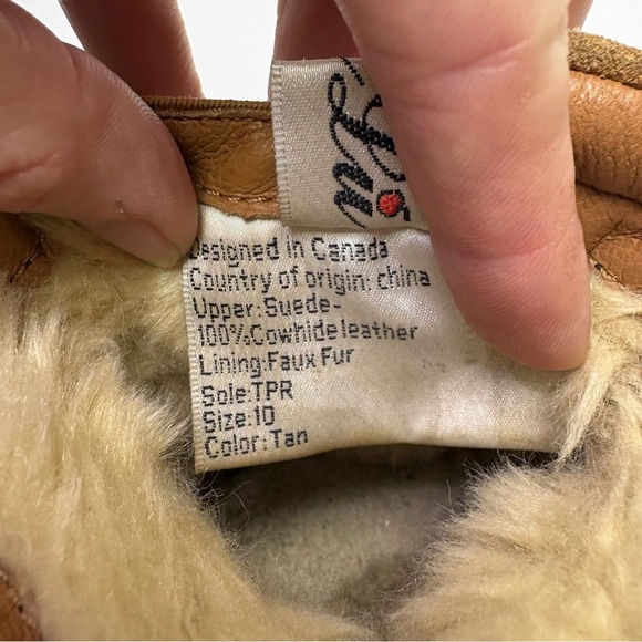 3/$30 Malu Size 10 Toddler Sheepskin Ugg Style Light Up Boots Chestnut Zip Suede - Picture 10 of 11